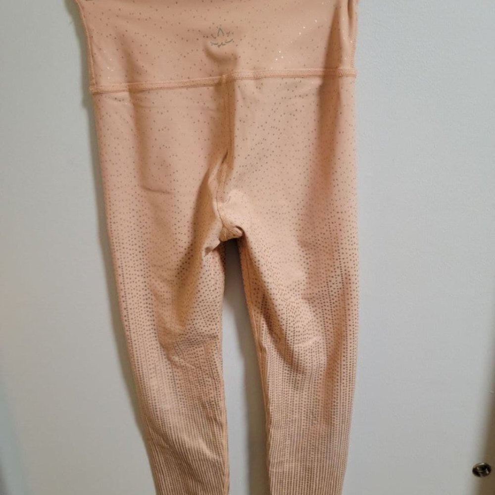 Beyond Yoga Athletic Leggings - Drip Dot Peach & Gold